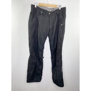 Betty Rides Black Checkered Athletic Snow Winter Pants Women's Size Large L